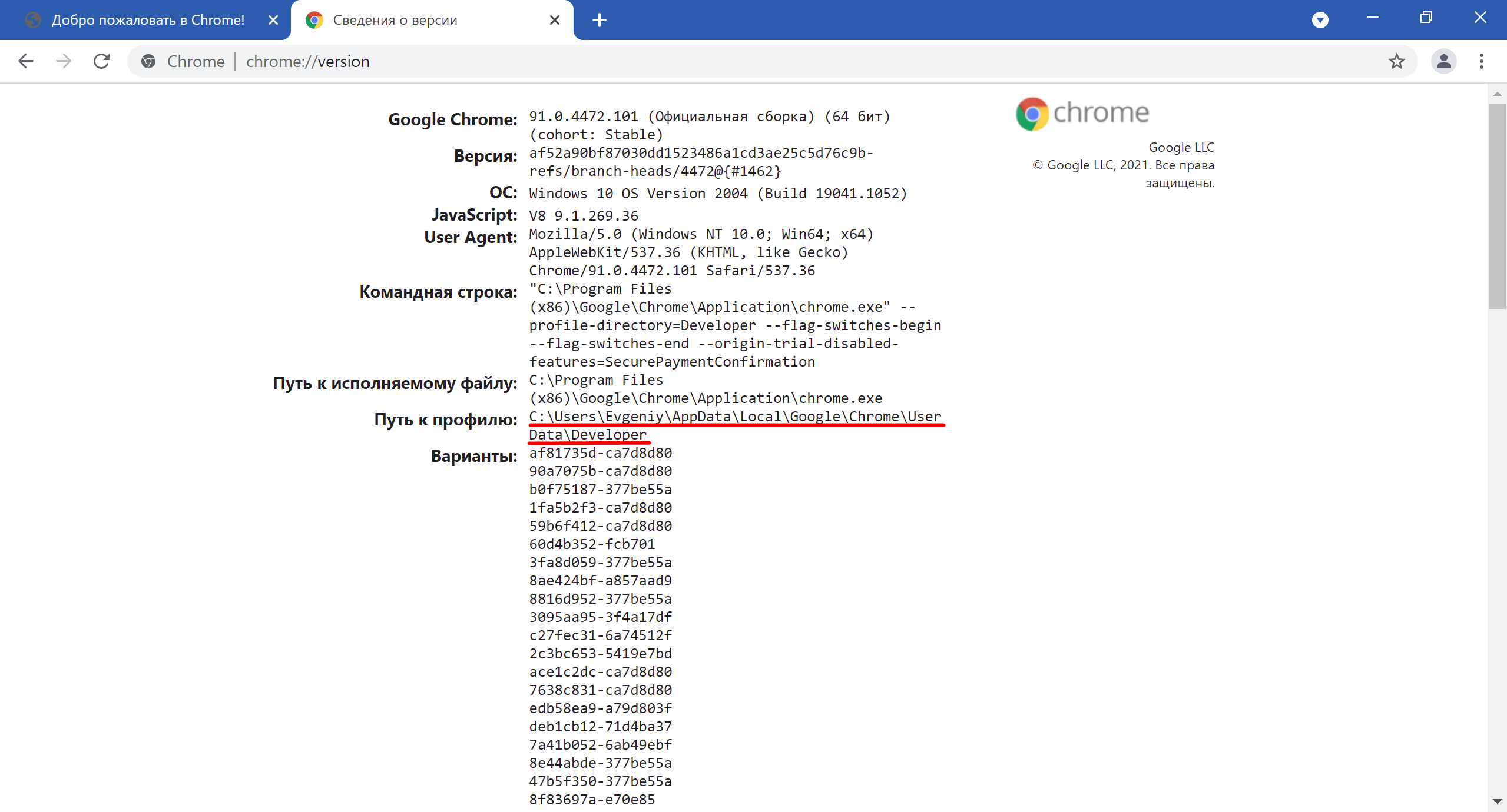 Chrome profiles. Запускать хром с параметрами. Как открыть в Chrome vs code.
